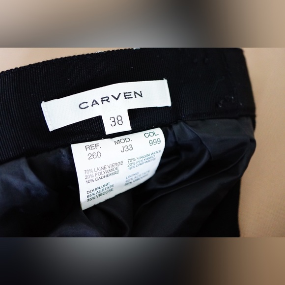 Carven black wool cashmere skirt - Picture 4 of 5